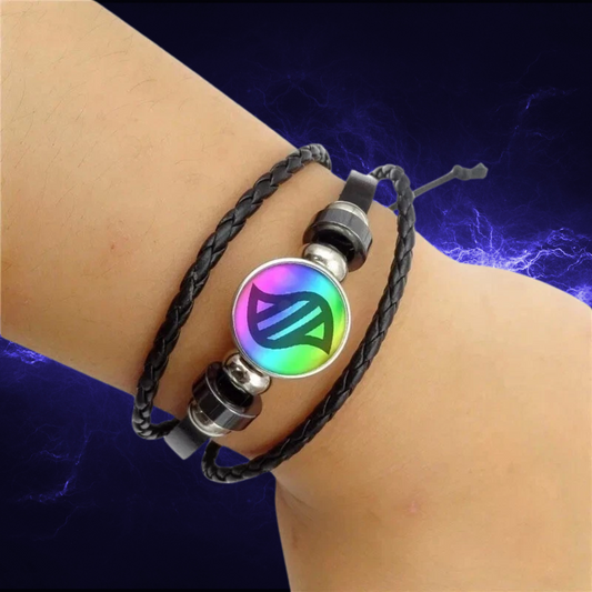 Pokemon Mega Evolution Stone Bracelet | Weave Leather Adjustable Bangle Charm