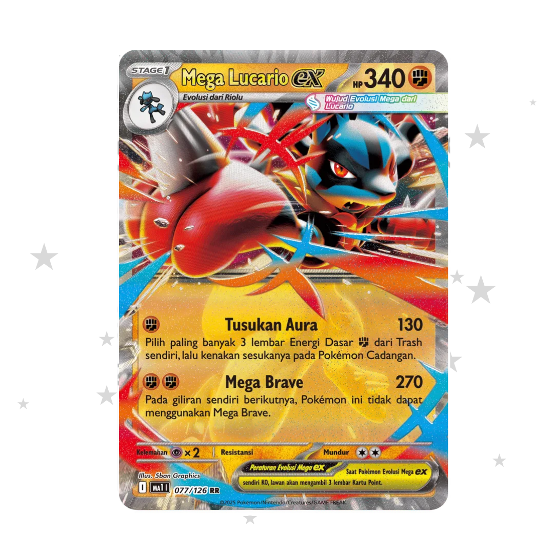 Mega Lucario ex 077/126 - Evolusi Mega MA1I - Indonesian ๐ฎ๐ฉ