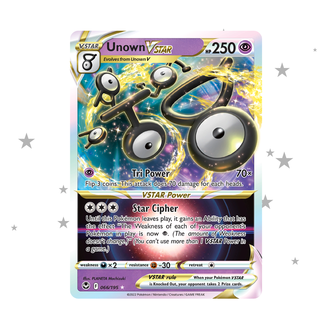 Unown VSTAR 066/195 - Silver Tempest - English 🇬🇧