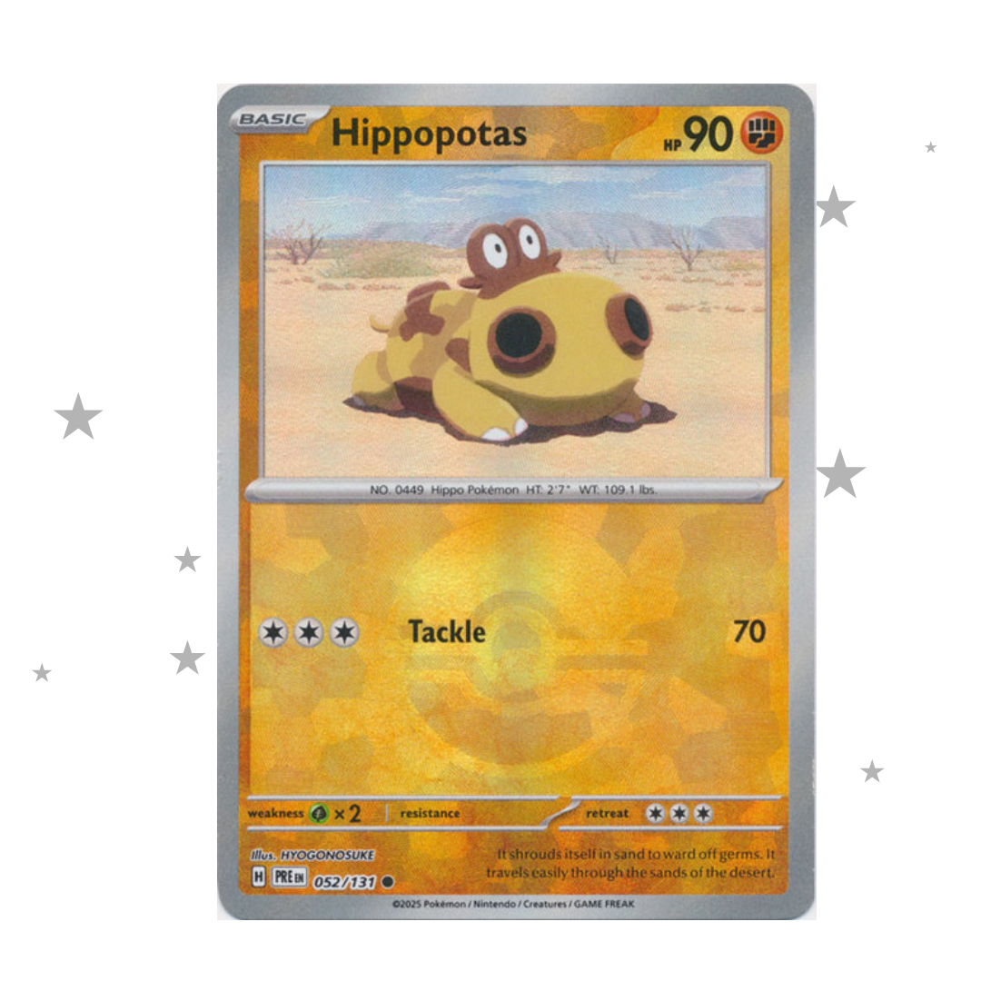 Hippopotas 052/131 Pokeball Reverse Holo - Prismatic Evolutions - English 🇬🇧