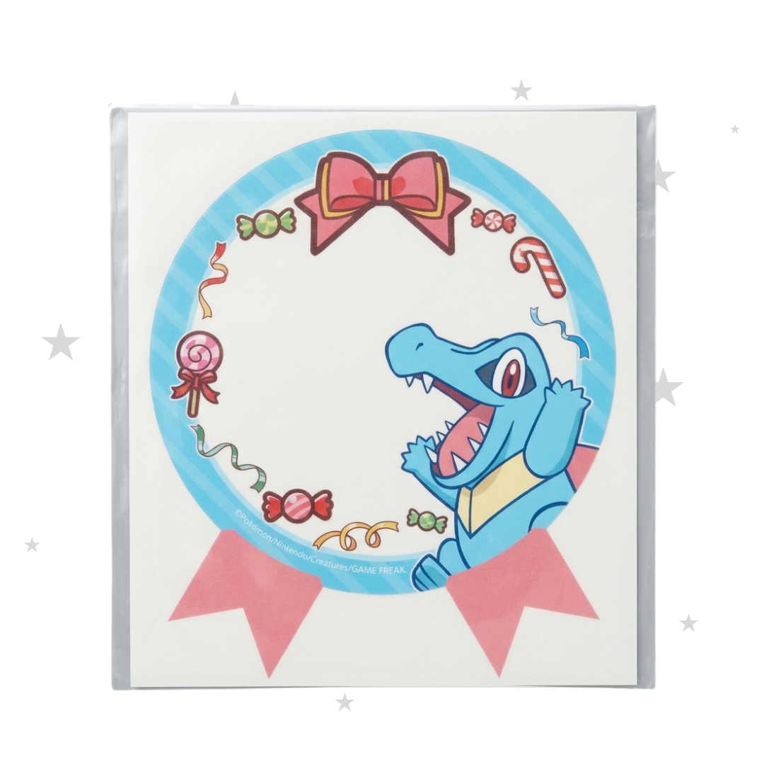 Pokémon Centre Online Japan Exclusive - Christmas Gift Tag Sticker - Totodile