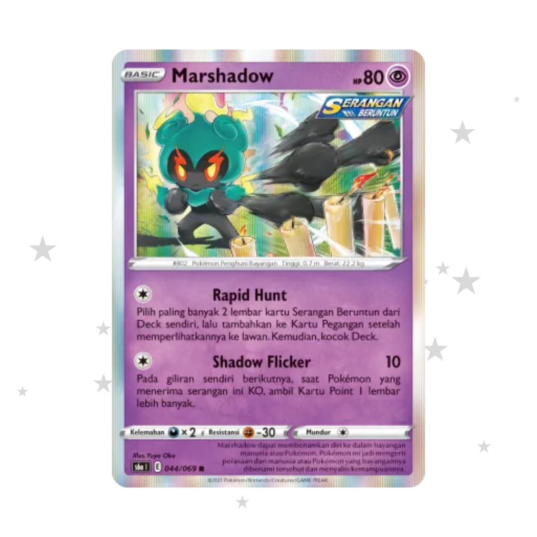 Marshadow 044/069 Holo - Eevee Heroes S6AI - Indonesian 🇮🇩