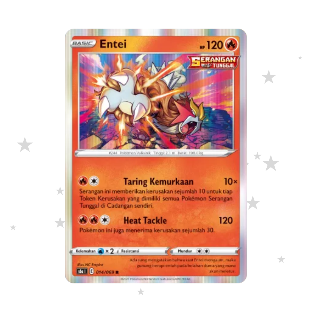 Entei 014/069 Holo - Eevee Heroes S6AI - Indonesian 🇮🇩