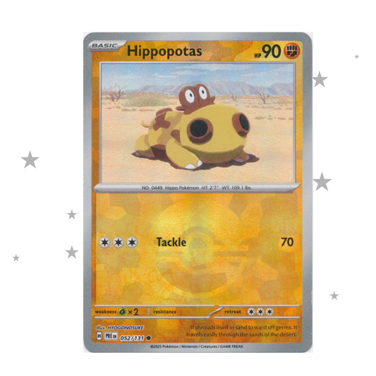 Hippopotas 052/131 Pokeball Reverse Holo - Prismatic Evolutions - English 🇬🇧