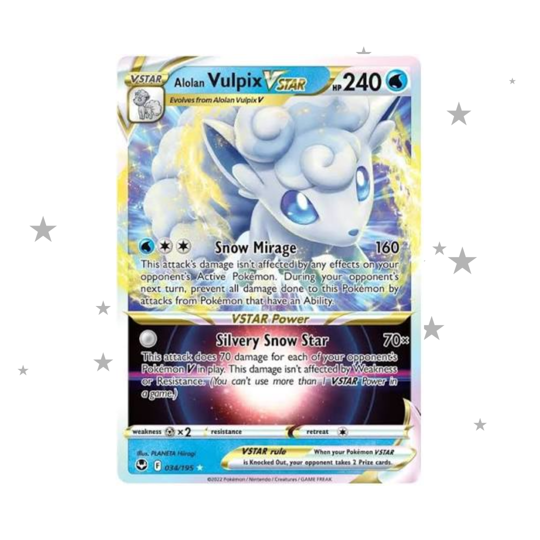 Alolan Vulpix VSTAR 034/195 - Silver Tempest - English 🇬🇧