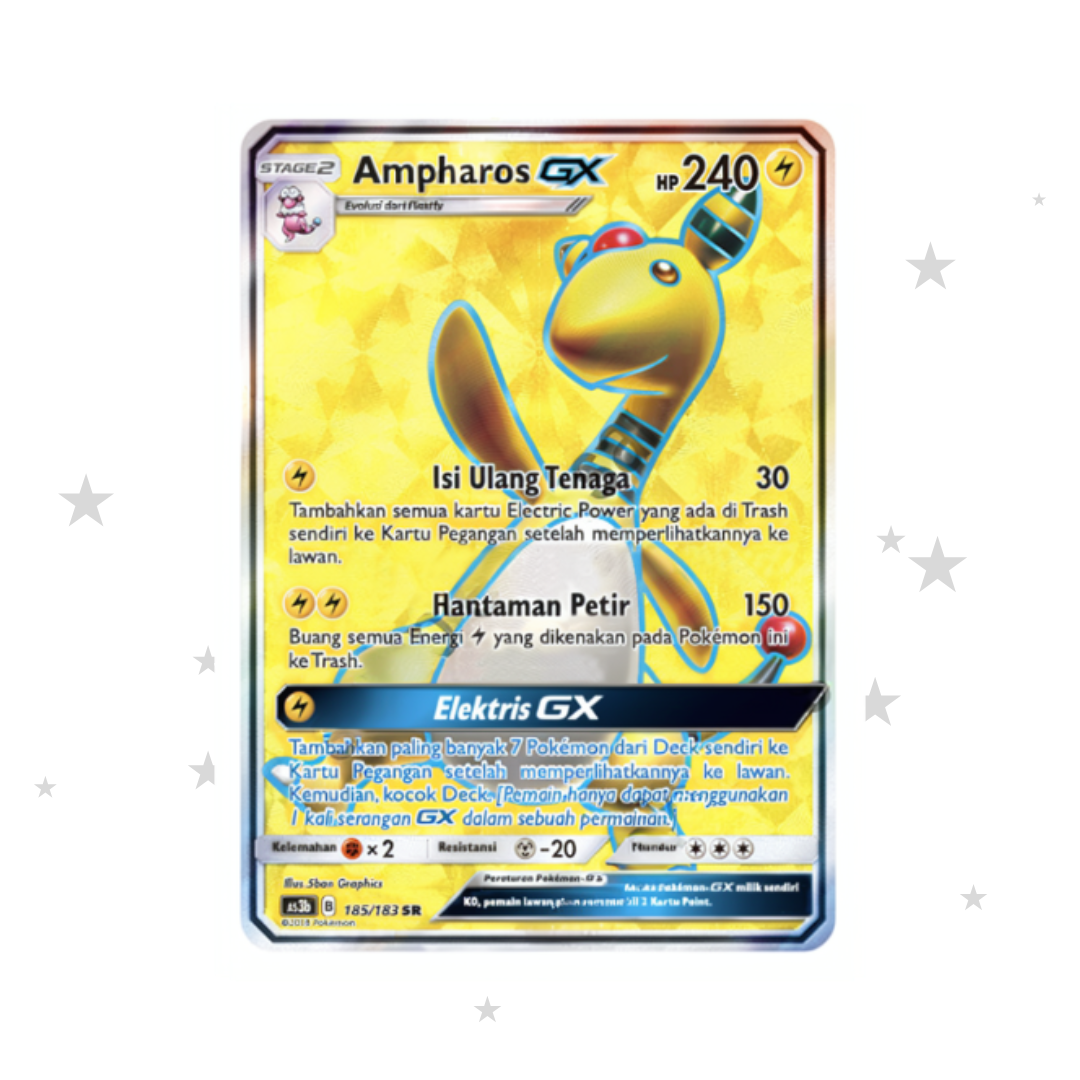 Ampharos GX 185/183 SR - Seri Ketiga (Set B) AS3B - Indonesian 🇮🇩 - ShuppetMaster TCG