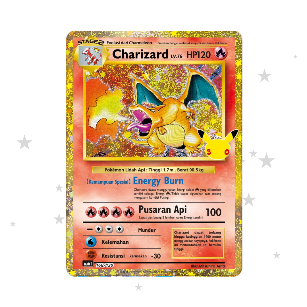 Charizard Classic 168/130 - 30th Celebrations - Indonesian 🇮🇩 - ShuppetMaster TCG