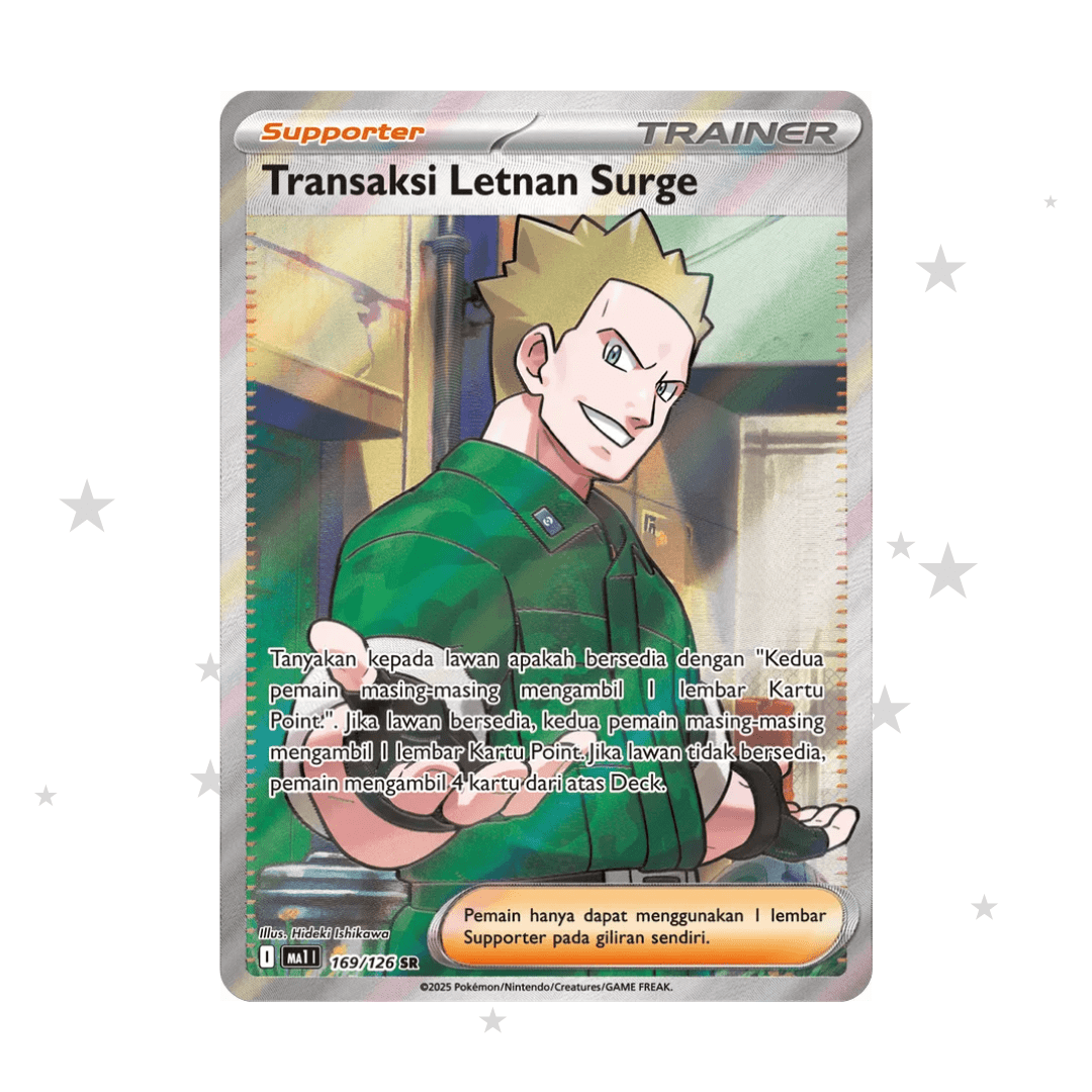 Lt. Surge's Bargain (Transaki Letnan Surge) 169/126 SR - Mega Evolusi MA1 - Indonesian 🇮🇩 - ShuppetMaster TCG