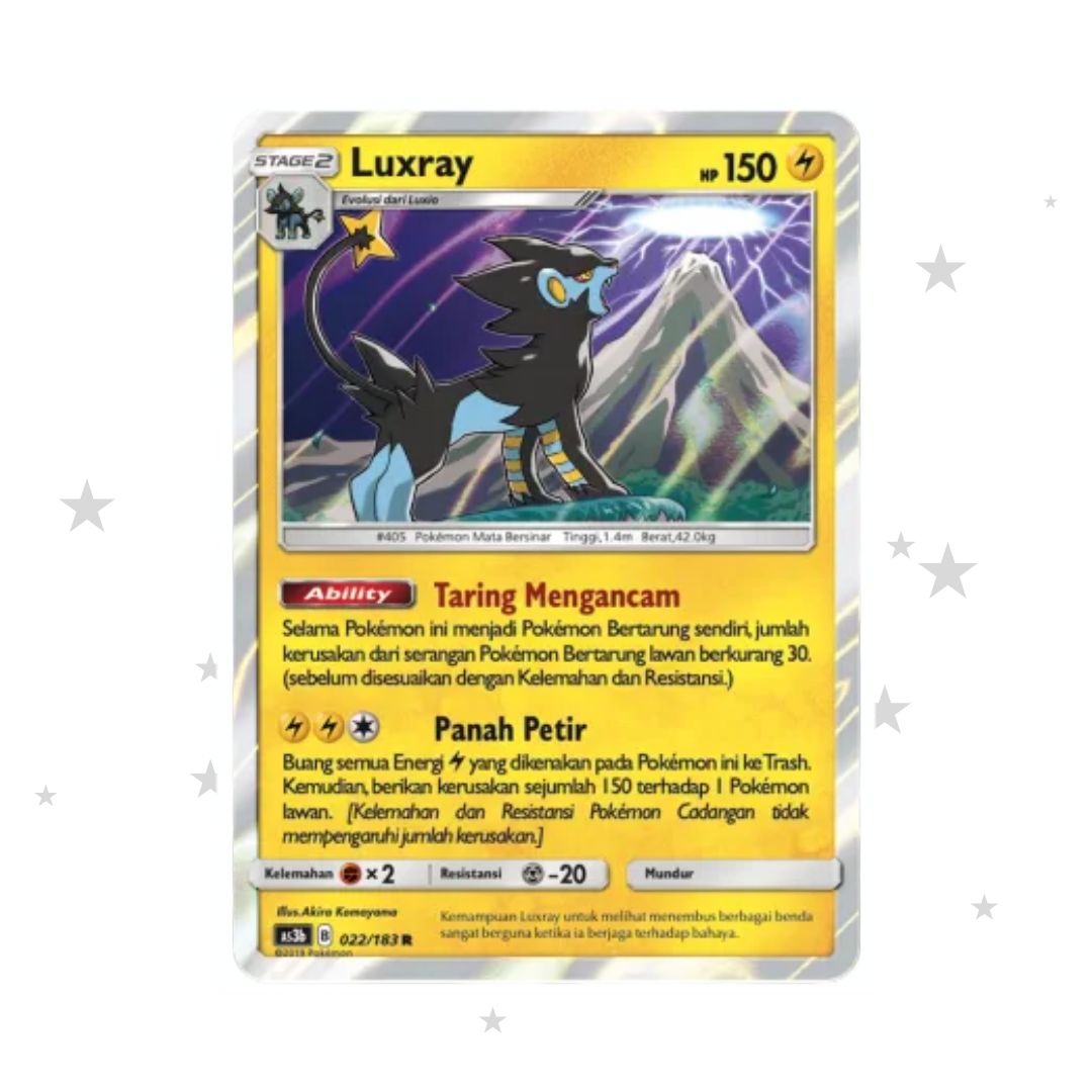 Luxray 022/183 R Holo - Seri Ketiga (Set B) AS3B - Indonesian 🇮🇩 - ShuppetMaster TCG