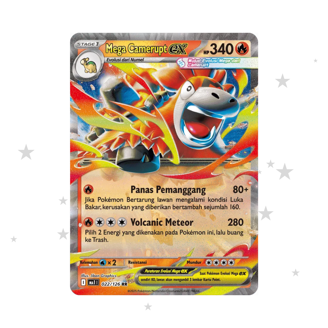Mega Camerupt ex 022/126 - Evolusi Mega MA1I - Indonesian 🇮🇩 - ShuppetMaster TCG