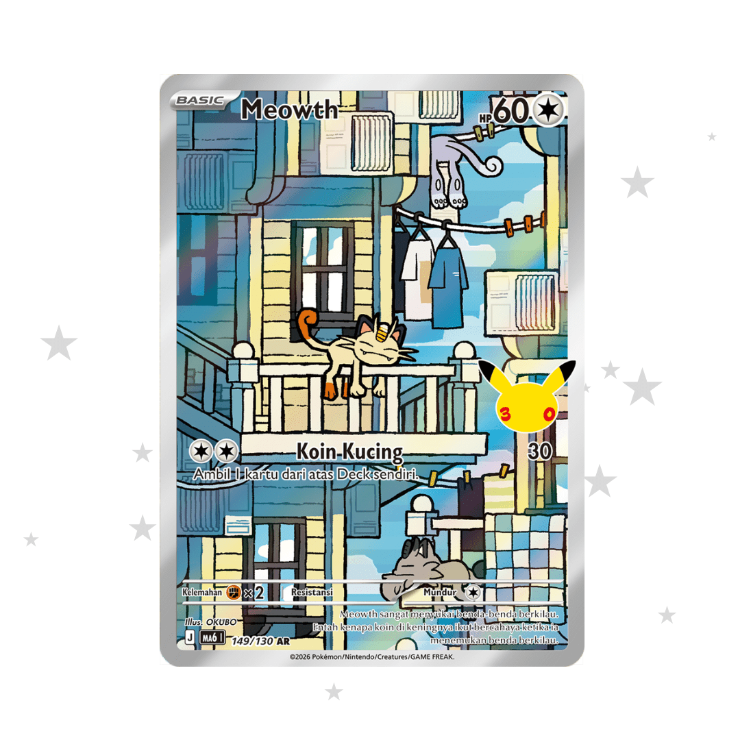 Meowth 149/130 AR - 30th Celebrations - Indonesian 🇮🇩 - ShuppetMaster TCG