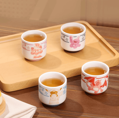 October Special Delivery - Shunxiang Ceramics x Pokémon China Ceramic Teacup Set - 4 Cups - ShuppetMaster TCG