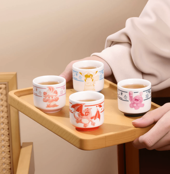 October Special Delivery - Shunxiang Ceramics x Pokémon China Ceramic Teacup Set - 4 Cups - ShuppetMaster TCG