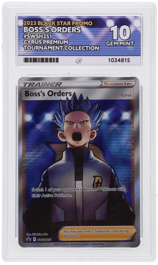 Pokémon Boss's Orders (Cyrus) Premium Tournament Collection Black Star Promo SWSH251 - ACE 10 - ShuppetMaster TCG