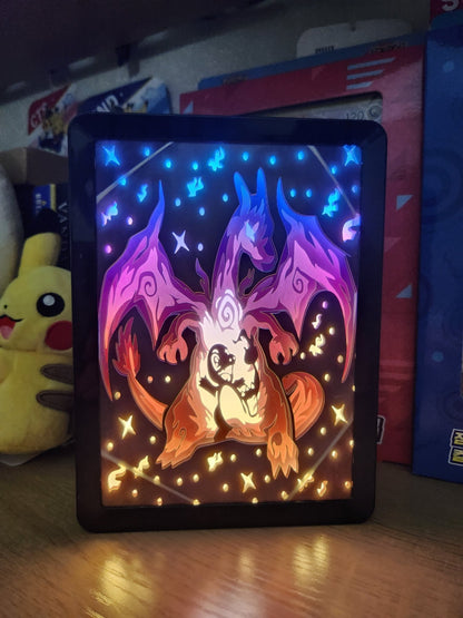 Pokémon Charizard & Charmander Backlit LED Paper Light Box - ShuppetMaster TCG