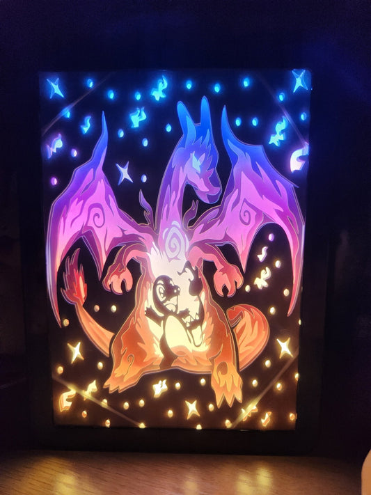 Pokémon Charizard & Charmander Backlit LED Paper Light Box - ShuppetMaster TCG