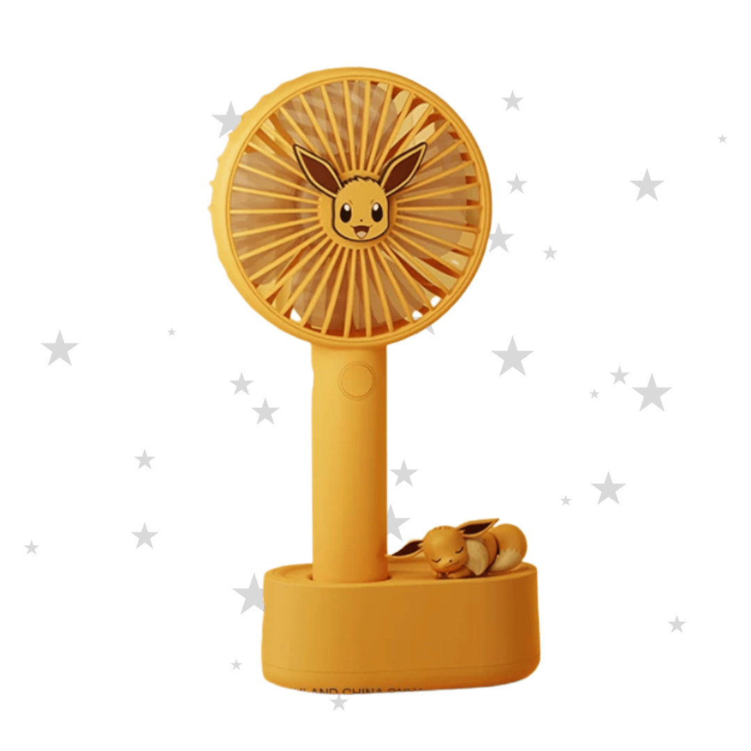 Pokémon China x Hollybox x Langbowang Oscillating Eevee Handheld Fan with Base - ShuppetMaster TCG