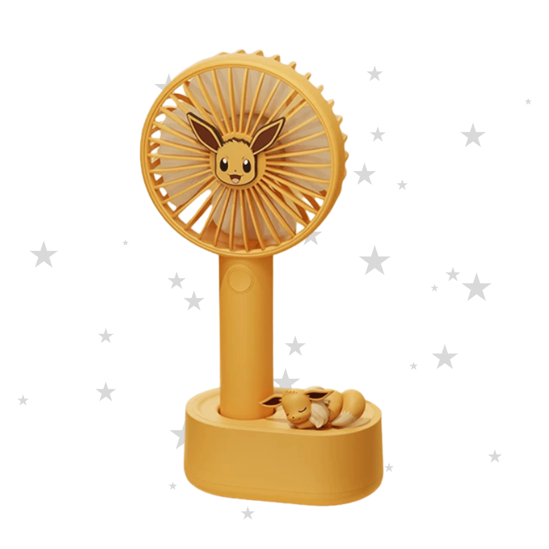 Pokémon China x Hollybox x Langbowang Oscillating Eevee Handheld Fan with Base - ShuppetMaster TCG