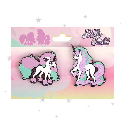 Pokemon Gym China Exclusive - Year of The Horse Galarian Ponyta & Rapidash Pin Set - ShuppetMaster TCG