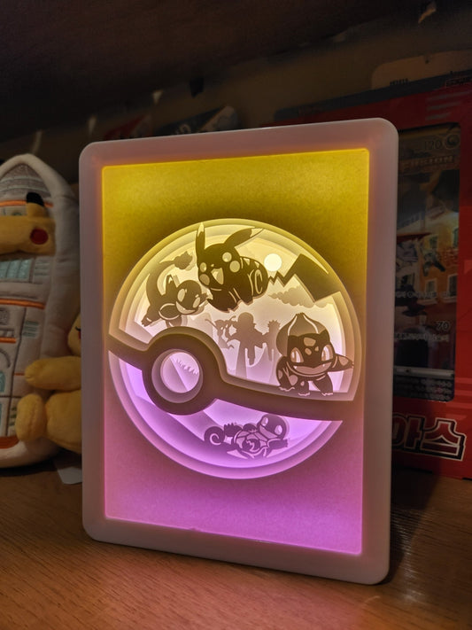 Pokémon Kanto Starters Pokeball Backlit LED Paper Light Box - ShuppetMaster TCG