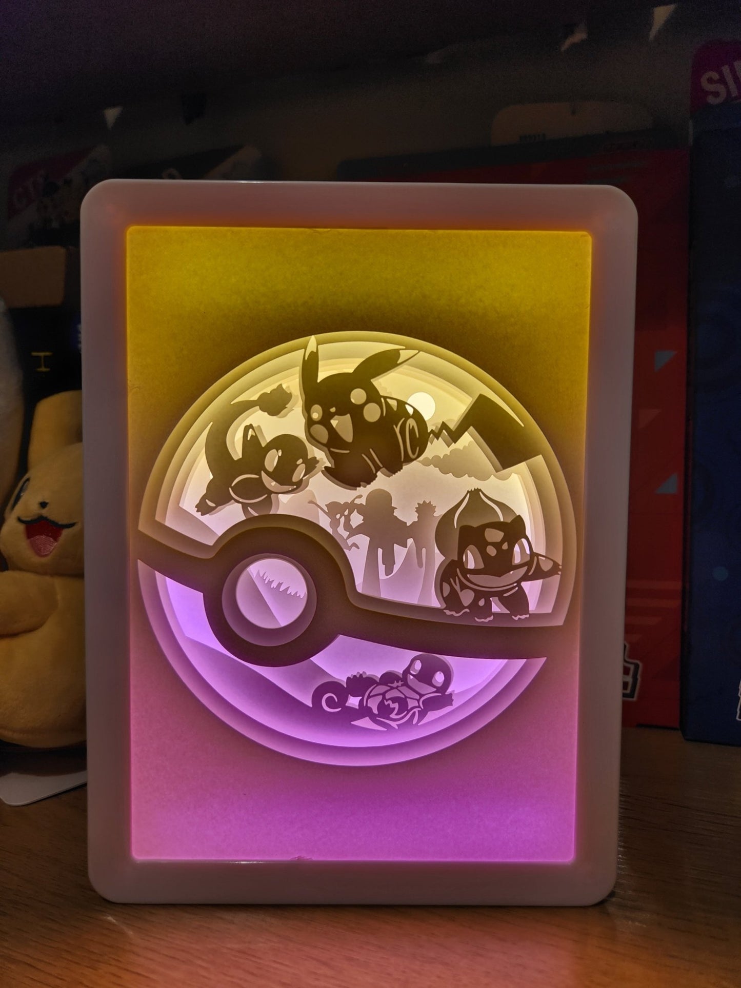 Pokémon Kanto Starters Pokeball Backlit LED Paper Light Box - ShuppetMaster TCG