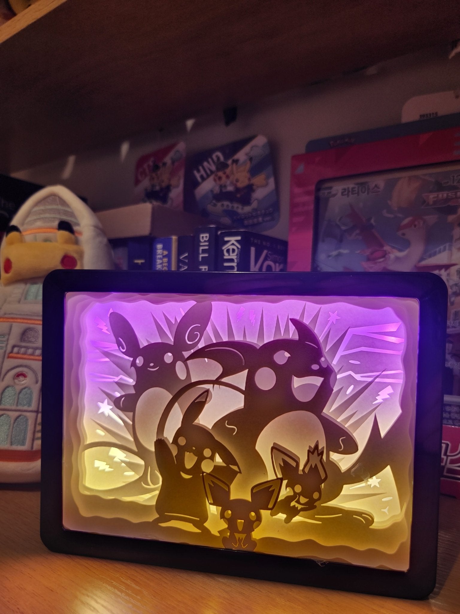 Pokémon Pikachu, Pichu & Raichu Family Backlit LED Paper Light Box - ShuppetMaster TCG