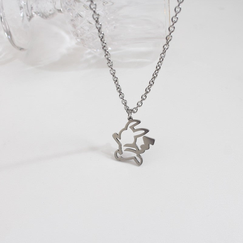 Pokemon Pikachu Stainless Steel Pendant Necklace | Gold or Silver | UK Seller - ShuppetMaster TCG