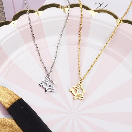 Pokemon Pikachu Stainless Steel Pendant Necklace | Gold or Silver | UK Seller - ShuppetMaster TCG